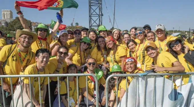 Voluntários na JMJ Lisboa 2023. ?? 