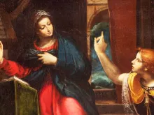 A anunciação do Arcanjo Gabriel à Virgem Maria.