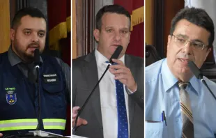 Os autores da lei, os vereadores Octavio Sampaio, Marcelo Lessa e Mauro Peralta