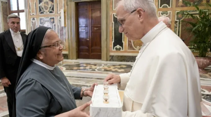 O papa Leão XIV recebe membros de diversas congregações religiosas na quinta-feira, 18 de setembro. ?? 
