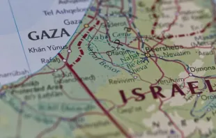 Mapa da Faixa de Gaza e de Israel.