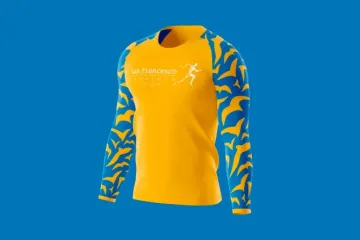 A camiseta oficial da Maratona de São Francisco que acontecerá em Assis.