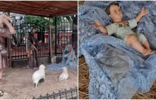 A imagem do menino Jesus estava presa em um fio de náilon quando ocorreu o furto