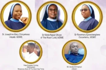 Filhas missionárias de Mater Ecclesiae sequestradas na Nigéria junto com um seminarista e um motorista.