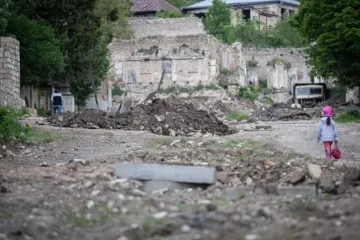 A autoproclamada república de Nagorno-Karabakh é objeto de uma disputa territorial não resolvida entre o Azerbaijão e a Armênia.