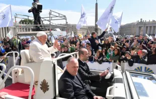 Papa Francisco durante evento com membros da Ação Católica