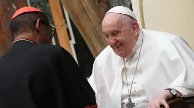 Papa Francisco durante audiência com os membros do Dicastério para o Culto Divino e a Disciplina dos Sacramentos. ?? 