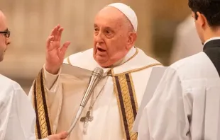 Papa Francisco durante a missa na basílica de São Paulo Fora dos Muros