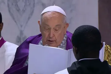 Papa Francisco na missa de Quarta-feira de Cinzas 2024.