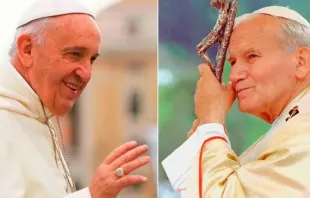 Papa Francisco e São João Paulo II.