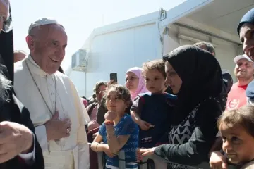 Papa Francisco na ilha de Lesbos, na Grécia, em 2016.