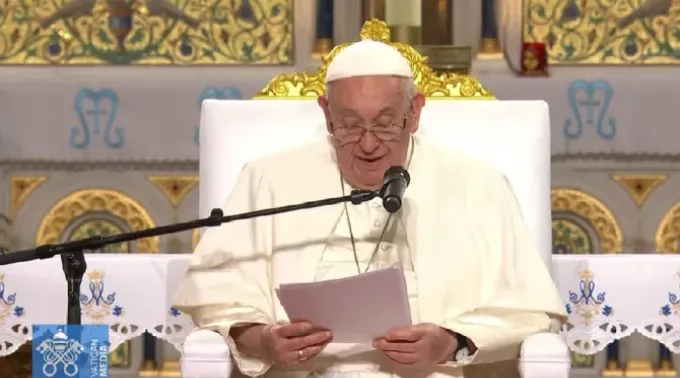 O papa Francisco durante o encontro com o clero diocesano de Marselha. ?? 