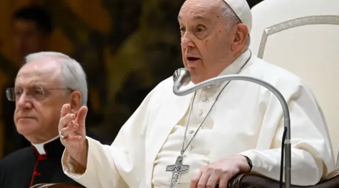 Papa Francisco durante a Audiência Geral na Sala Paulo VI. ?? 
