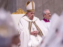Papa Francisco na Missa desta Quinta-feira Santa.