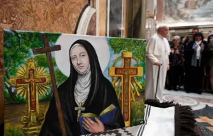 Papa Francisco durante audiência com peregrinos da Argentina neste dia 9 de fevereiro .