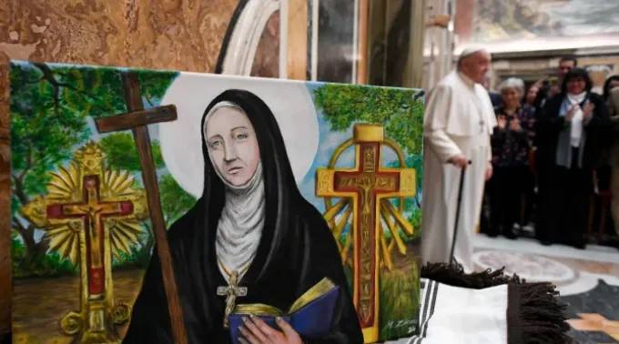 Papa Francisco durante audiência com peregrinos da Argentina neste dia 9 de fevereiro. ?? 