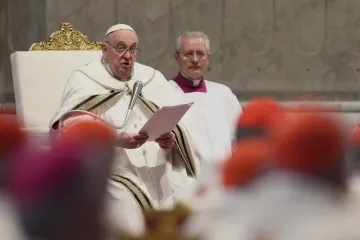 Papa Francisco na Missa Crismal da Quinta-feira Santa 2024.