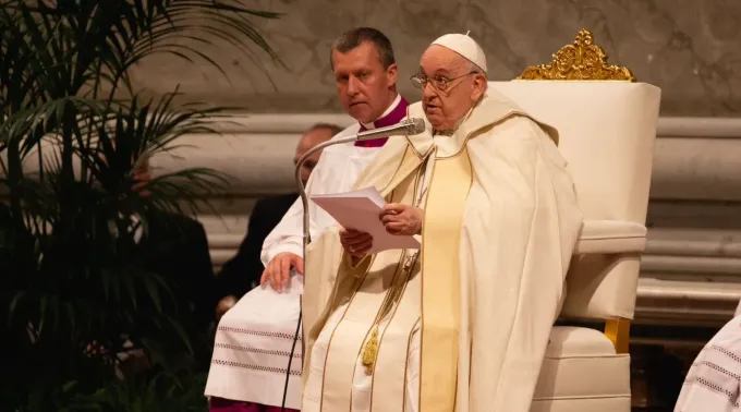 Papa Francisco na missa da festa de Nossa Senhora de Guadalupe em 12 de dezembro de 2023. ?? 