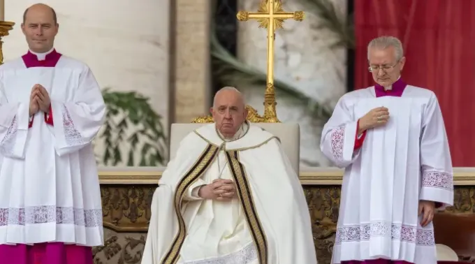 Papa Francisco na Missa da Páscoa 2024. ?? 