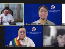 Imagem do encontro online do papa Francisco com os estudantes.