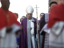 Papa Francisco na procissão da Quarta-feira de Cinzas. (Imagem do arquivo).