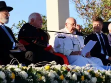 O papa Francisco durante o encontro com líderes religiosos em Marselha.