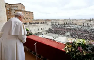 Imagem de arquivo do papa Francisco na Urbi et Orbi do Natal de 2023
