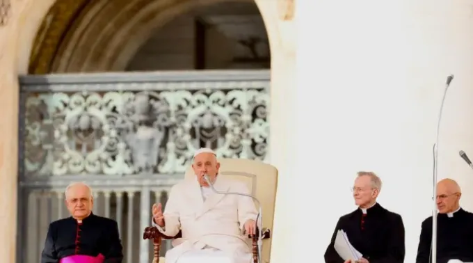 Papa Francisco durante a audiência geral de 13 de março de 2024