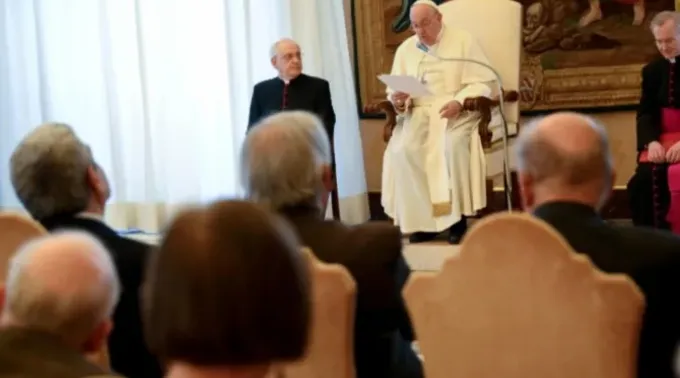 Papa Francisco recebe membros da Pontifícia Comissão das Ciências Históricas, no dia 20 de abril de 2024. ?? 