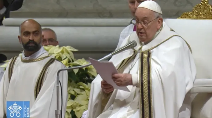 Papa Francisco na missa de Natal 2023. ?? 