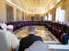 Papa Francisco recebe os bispos da Inglaterra e do País de Gales para sua visita ad limina, em 28 de setembro de 2018