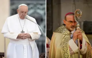 Papa Francisco e o cardeal Pierbattista Pizzaballa, patriarca latino de Jerusalém.