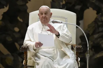 Papa Francisco fala a peregrinos reunidos para audiência geral na Aula Paulo VI em 5 de fevereiro de 2025