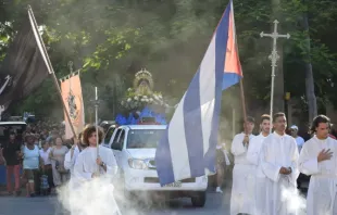 Fiéis da Paróquia do Sagrado Coração de Jesus, em El Vedado, durante procissão em homenagem à Virgem da Caridade do Cobre, 7 de setembro de 2023.