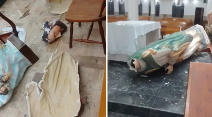 Destruição de imagens religiosas em templo no México. ?? 
