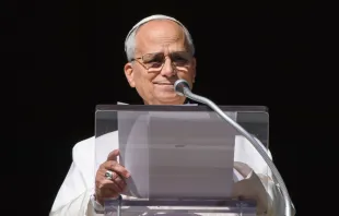 Papa Leão XIV durante a oração do Angelus.