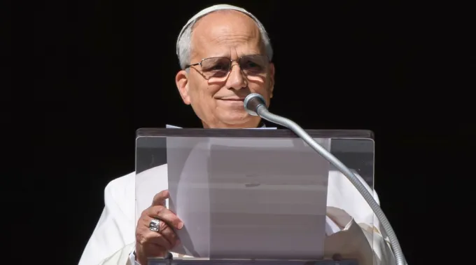 Papa Leão XIV durante a oração do Angelus. ?? 