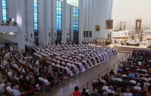 Missa de beatificação do padre Michał Rapacz no santuário da Divina Misericórdia em Kraków-Łagiewniki, Polônia