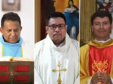 Da esquerda para a direita: Padre Julio Ricardo Norori, padre Iván Centeno, padre Cristóbal Gadea.