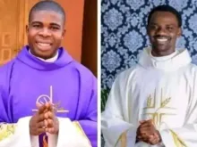 Padre Jude Nwachukwu (à esquerda) e padre Kenneth Kanwa (à direita) foram sequestrados de sua casa paroquial na diocese de Pankshin, na Nigéria, em 1º de fevereiro de 2024.