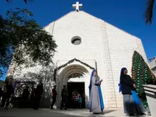 Paróquia da Sagrada Família em Gaza durante o Natal de 2021.