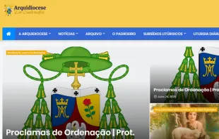 Imagem do site falso da arquidiocese de Salvador
