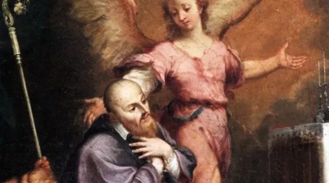 São Francisco de Sales e anjo