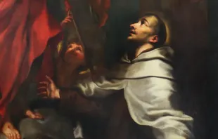 São João da Cruz contemplando Cristo crucificado (imagem recortada)