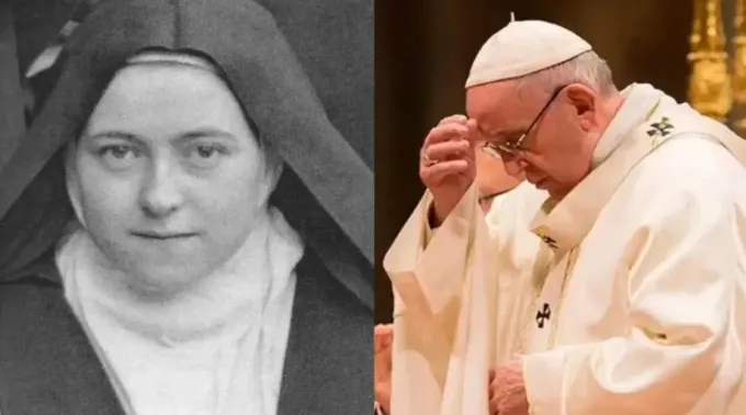 Santa Teresinha e o papa Francisco.