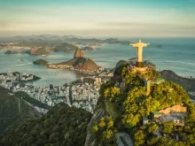 Imagem aérea do Cristo Redentor no Rio de Janeiro
