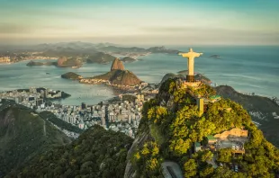 Imagem aérea do Cristo Redentor no Rio de Janeiro