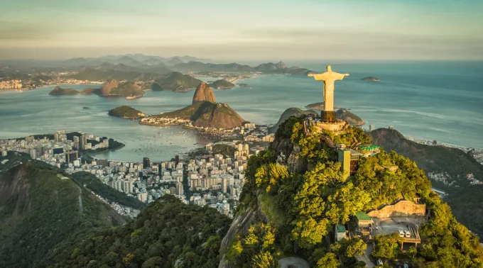 Imagem aérea do Cristo Redentor