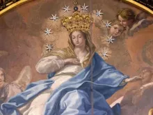 Mosaico de Maria, Imaculada Virgem, na Capela do Coro da Basílica de São Pedro, Roma, Itália.