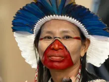 A chefe Putany da tribo Yawanawa fez um ritual xamânico no Fórum Econômico Mundial de 2024
